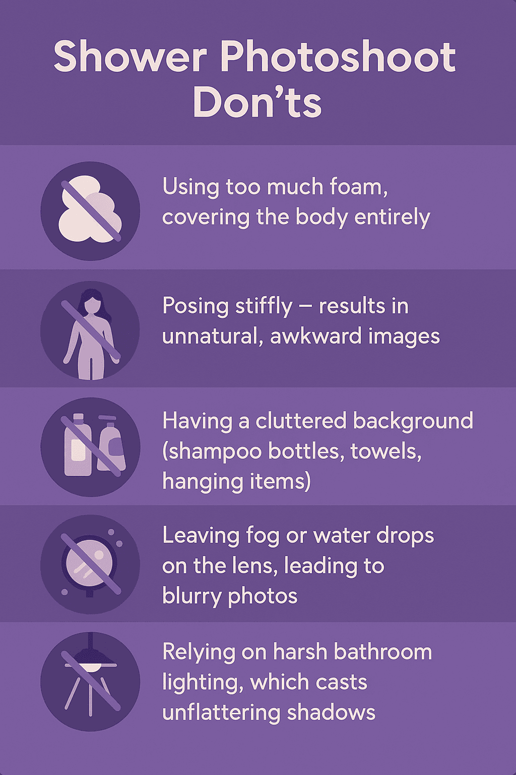 how to take a shower picture